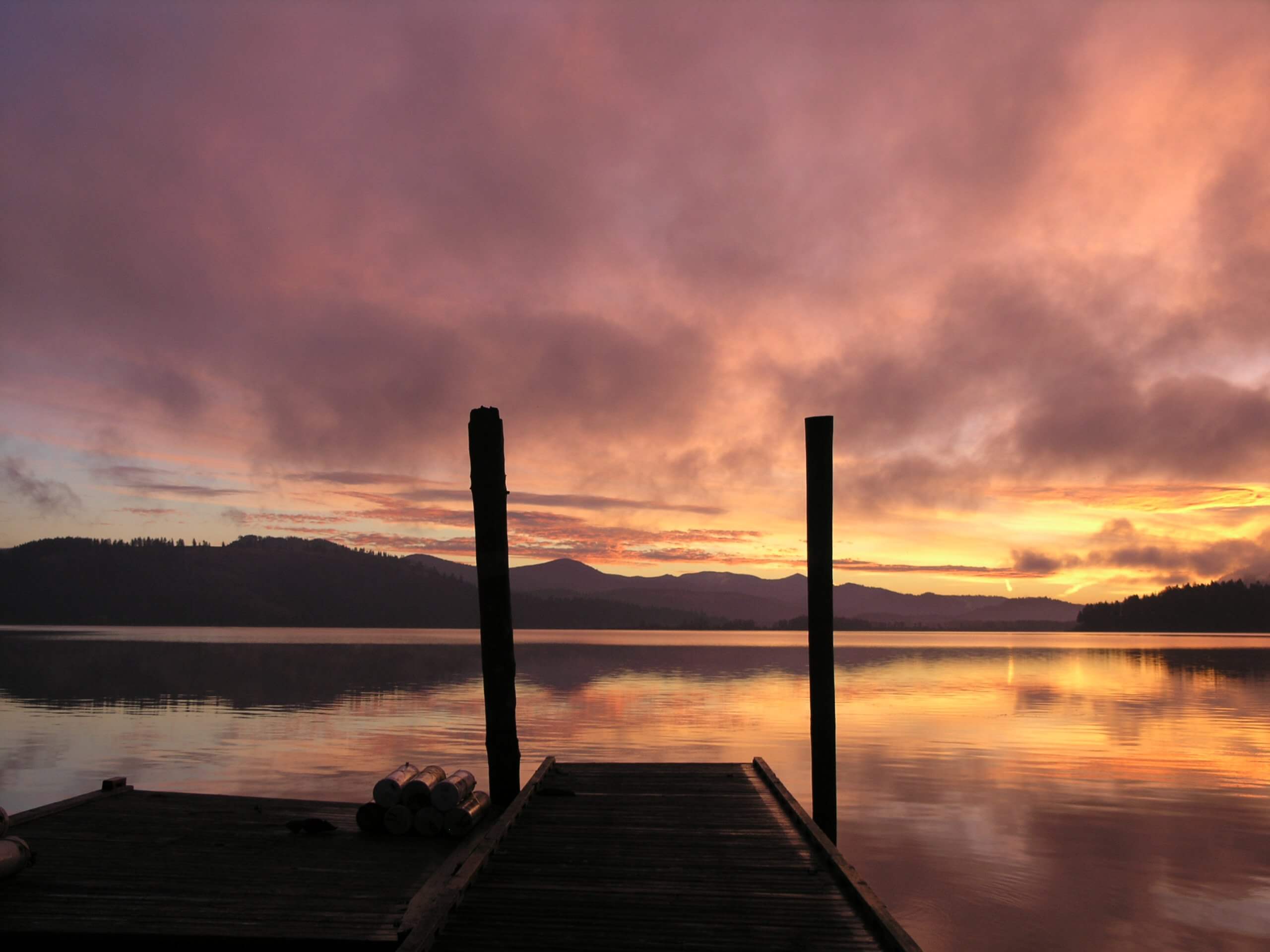 Heyburn State Park dock at sunset.