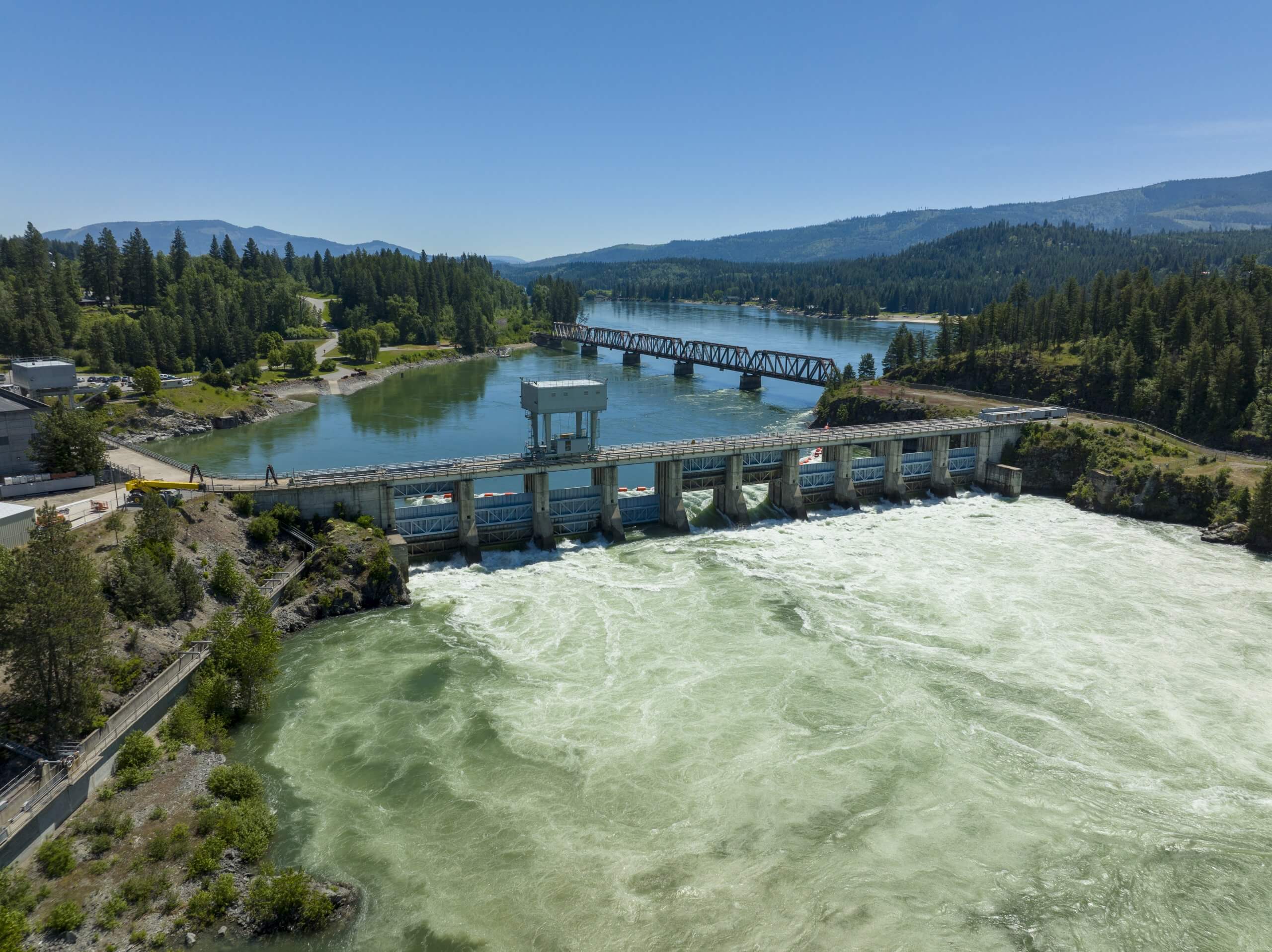 Albeni Falls Dam on the Pend Oreille River.