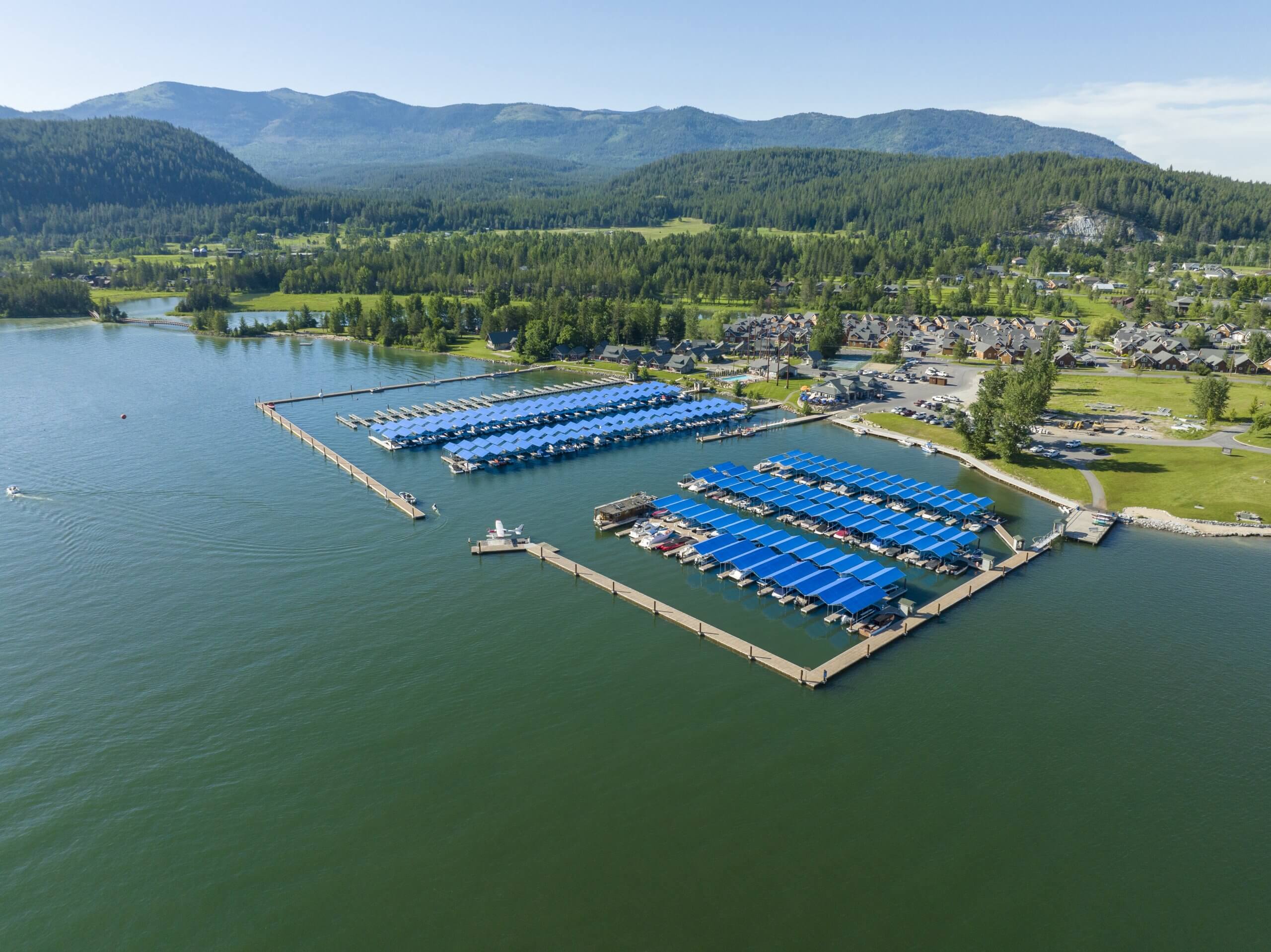 Aerial view of Dover Bay Resort.